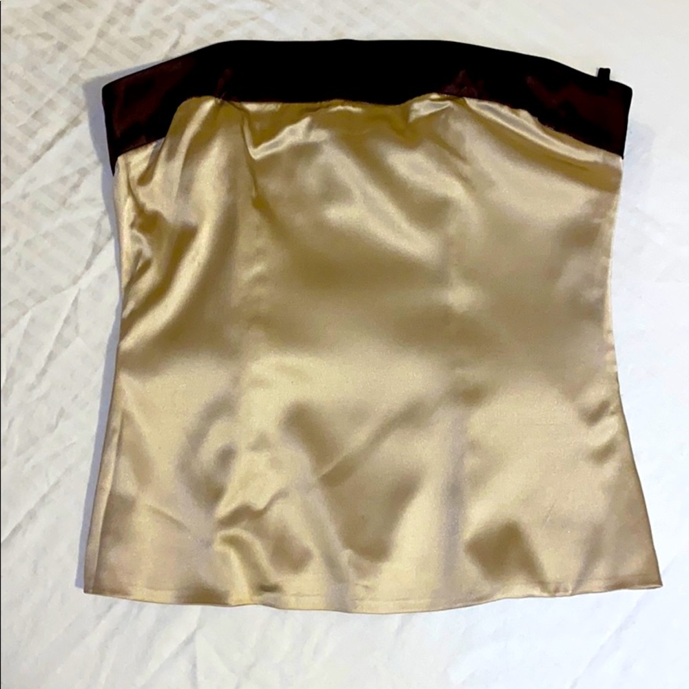 Arden B tan silk tube top